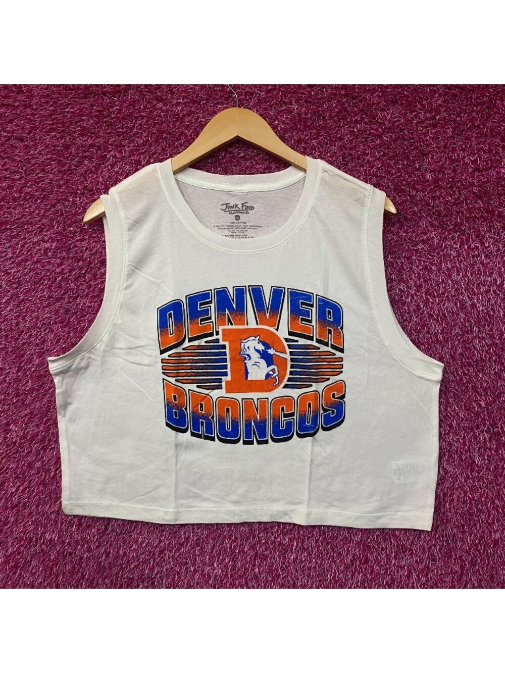 Junk Food Clothing Denver Broncos Sleeveless Cropped T-Shirt 2XL